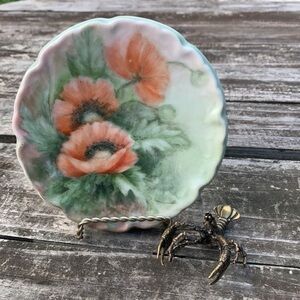 Floral Trinket Dish, Hand Painted Poppies